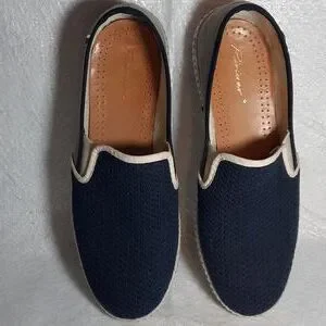 Rivieras slip on canvas leisure shoes. 318 Rivieras is Classic Canvas & Mesh Bleu de Travail – Rivieras  main image 4